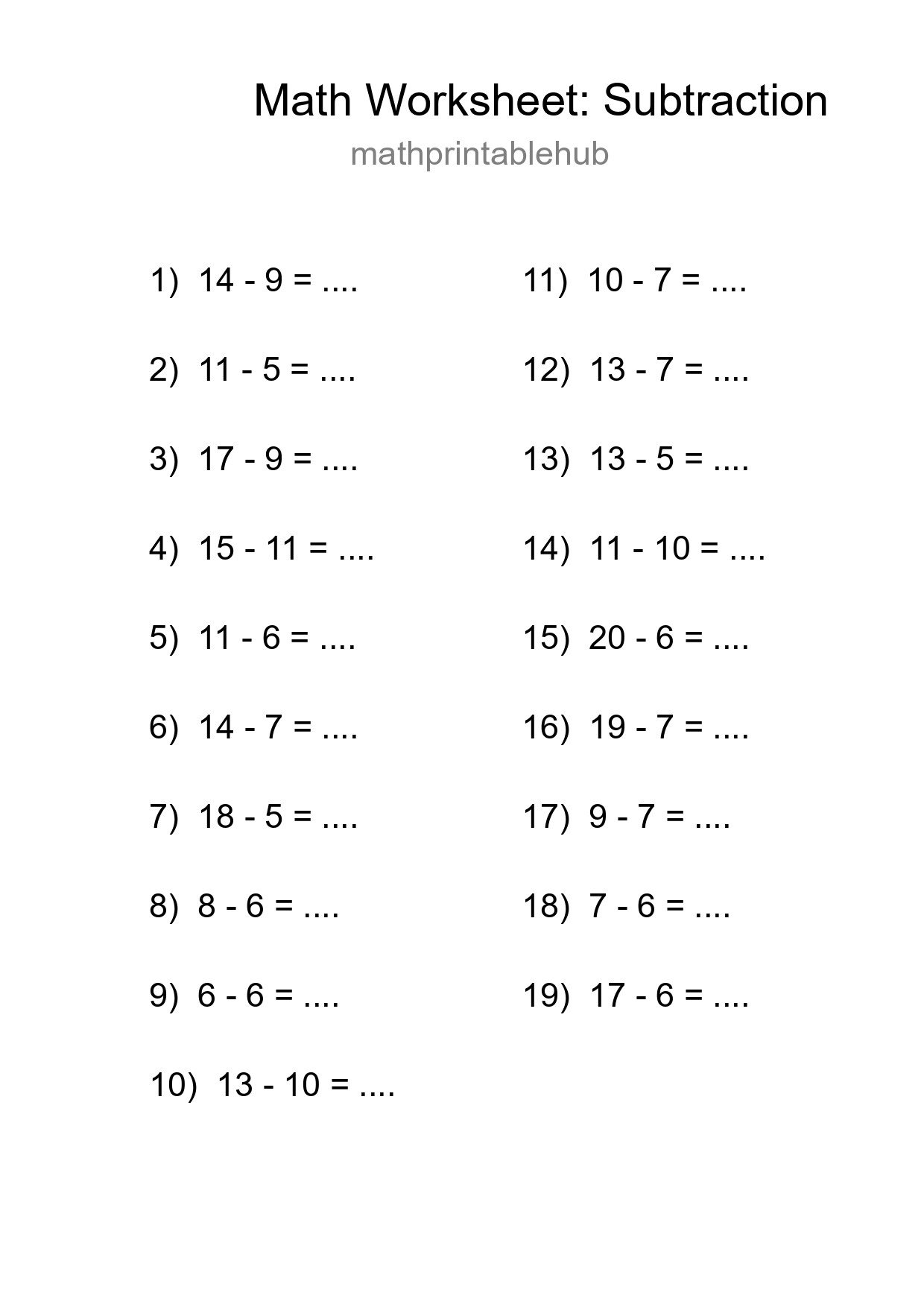 Free 19 Subtraction Math Worksheet For Grade 2 With Answers - Part 28