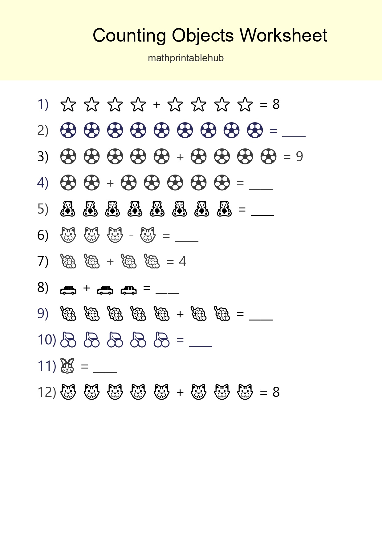 Free Counting Objects Worksheet For Kindergarten - Part 43