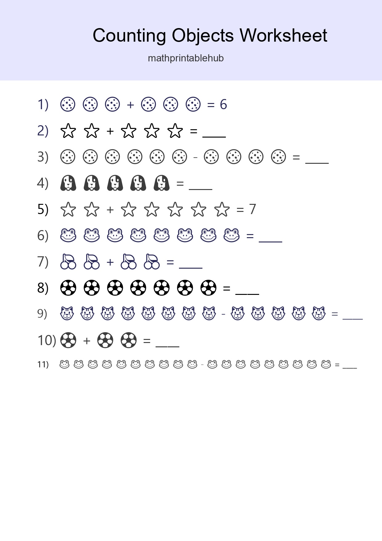 Free Counting Objects Worksheet For Kindergarten Printable - Part 53
