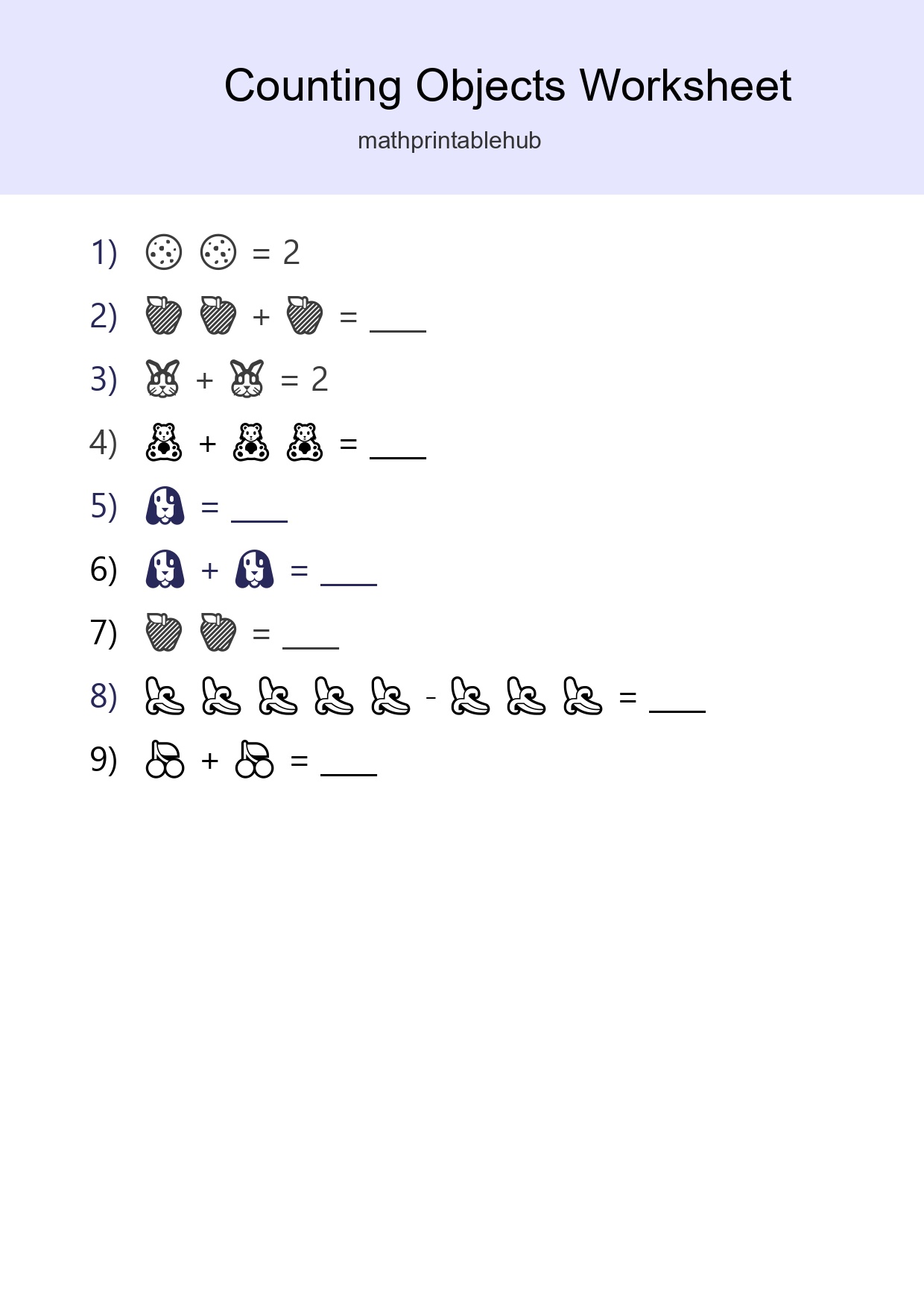 Free Counting Objects Worksheet For Pre-K - Part 33