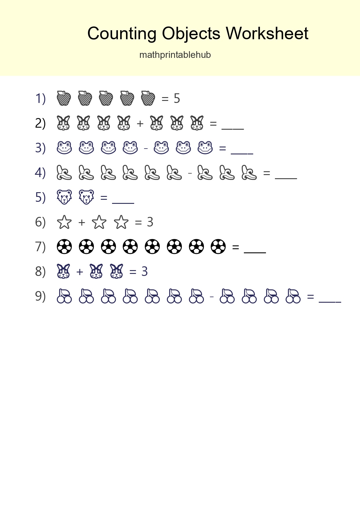 Kindergarten Count The Objects Worksheet - Part 13