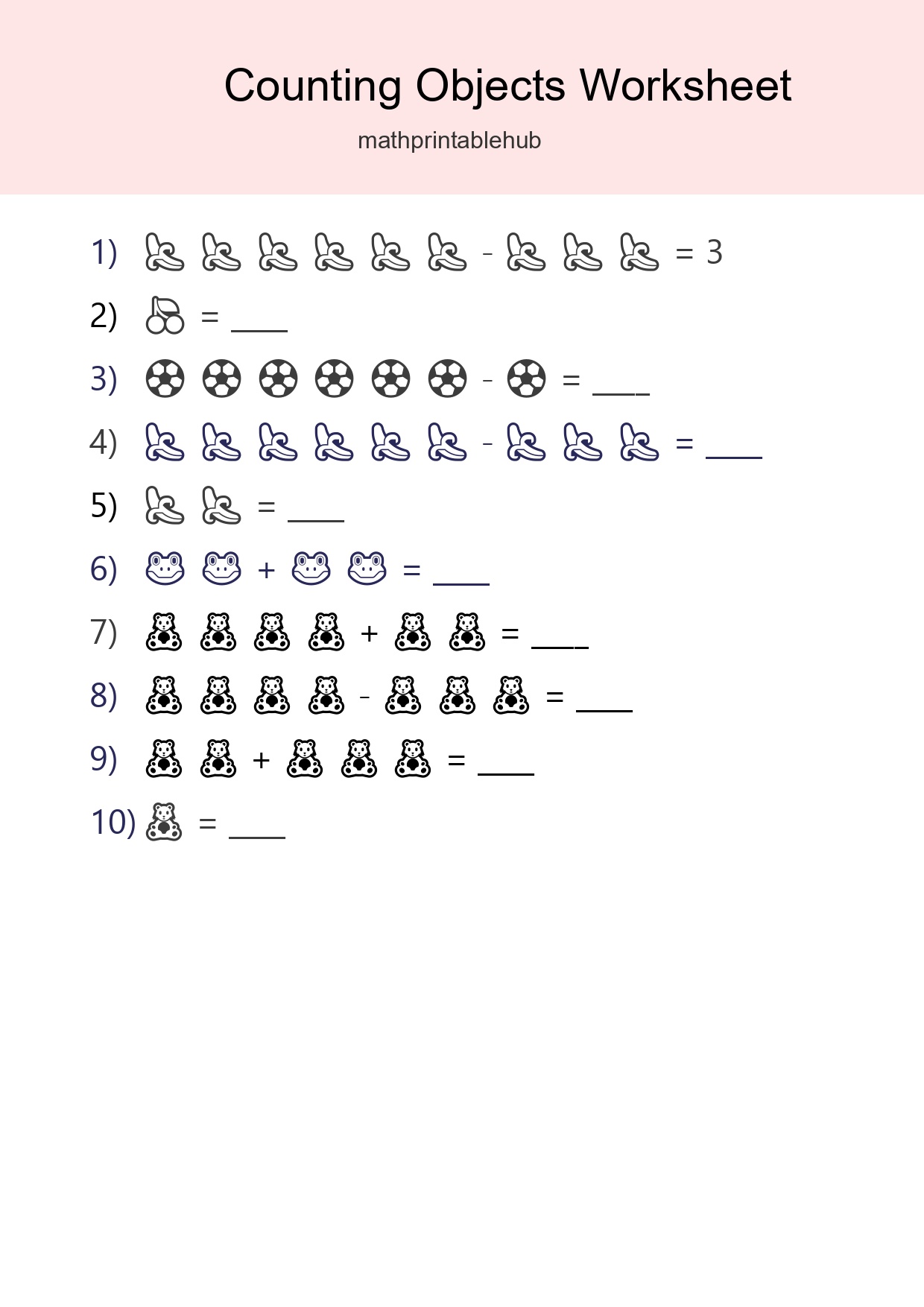 Learn Counting With Pictures Worksheet (Kindergarten) - Part 63