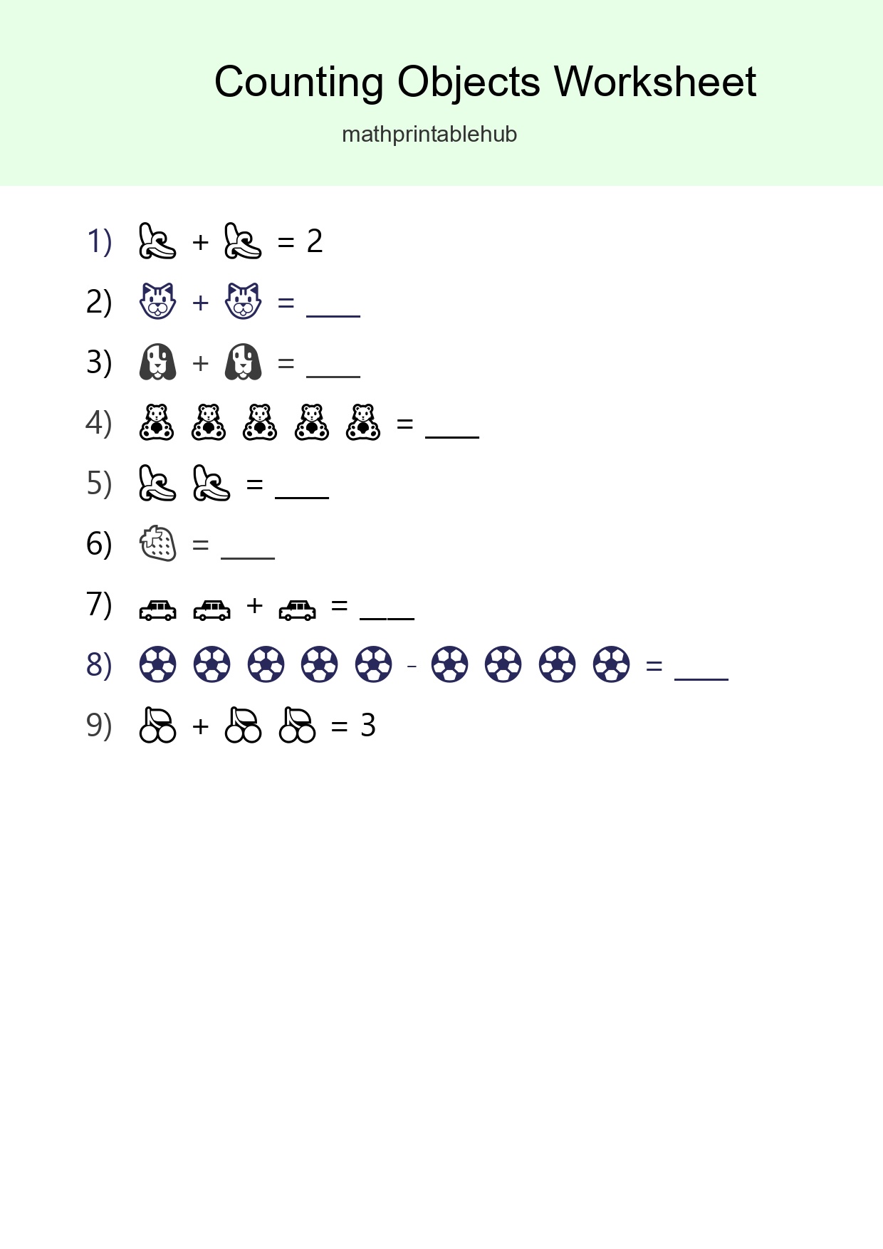 Pre-K Count The Objects Worksheet - Part 23