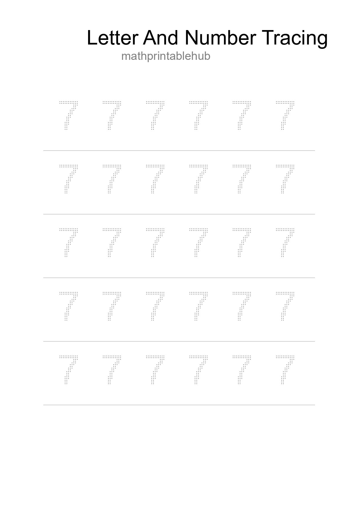 Printable Tracing Worksheet for Kindergarten