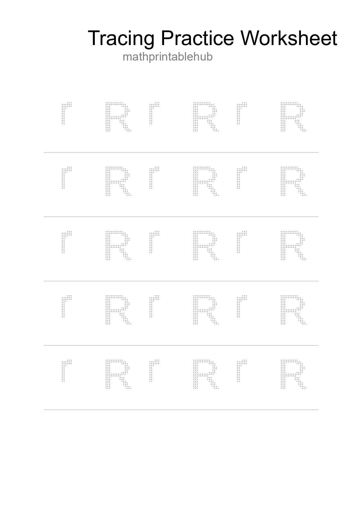 Printable Tracing Worksheet for Preschool