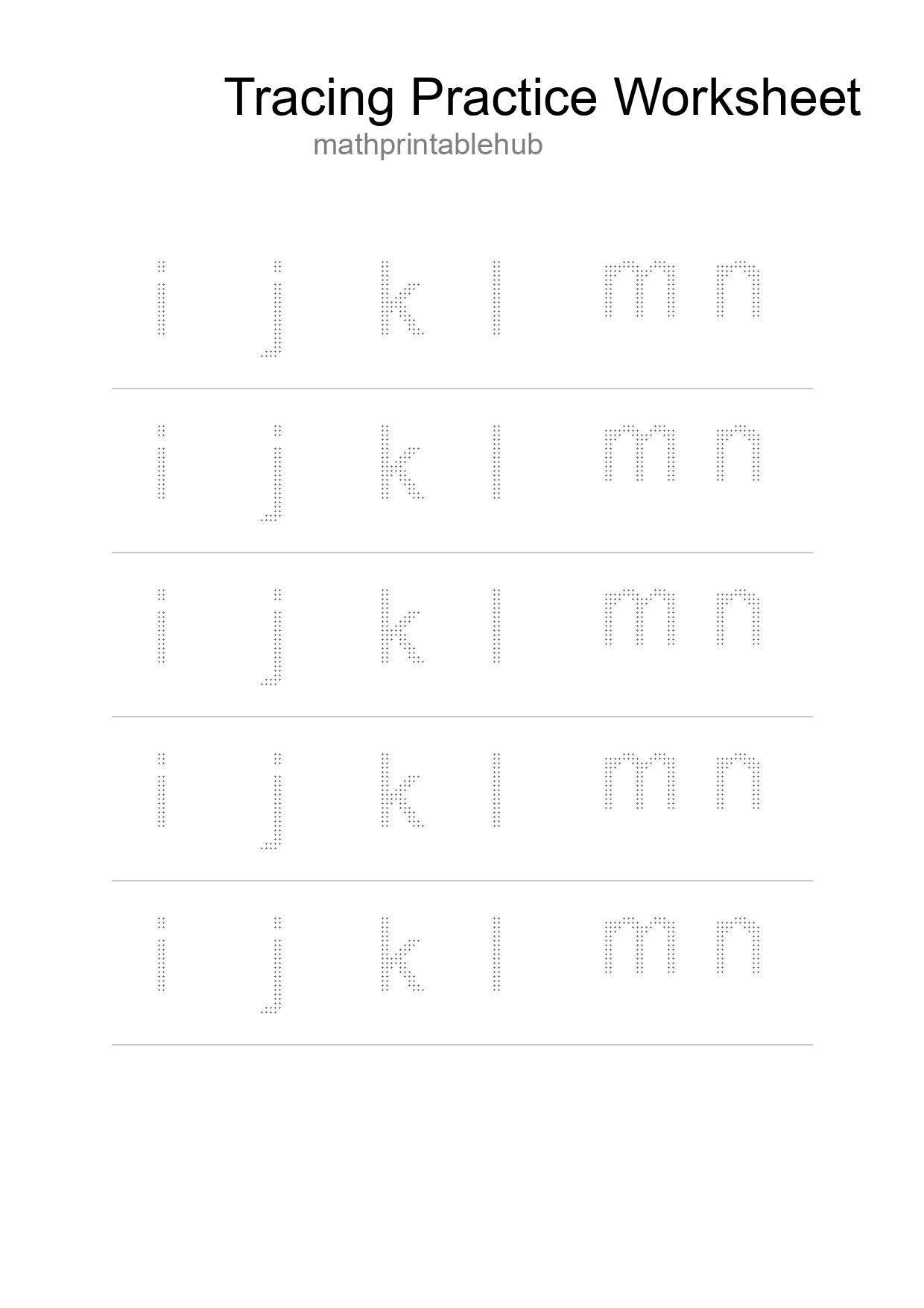 Printable Tracing Worksheet for Preschool