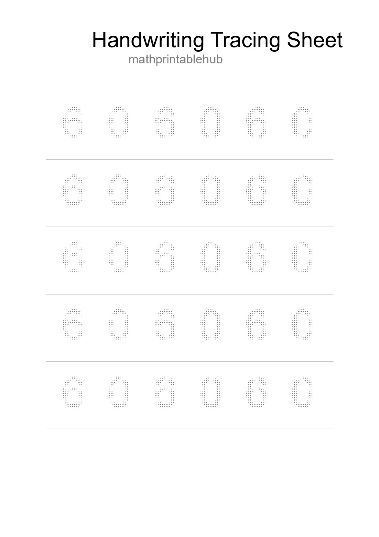 Printable Tracing Worksheet for Kindergarten