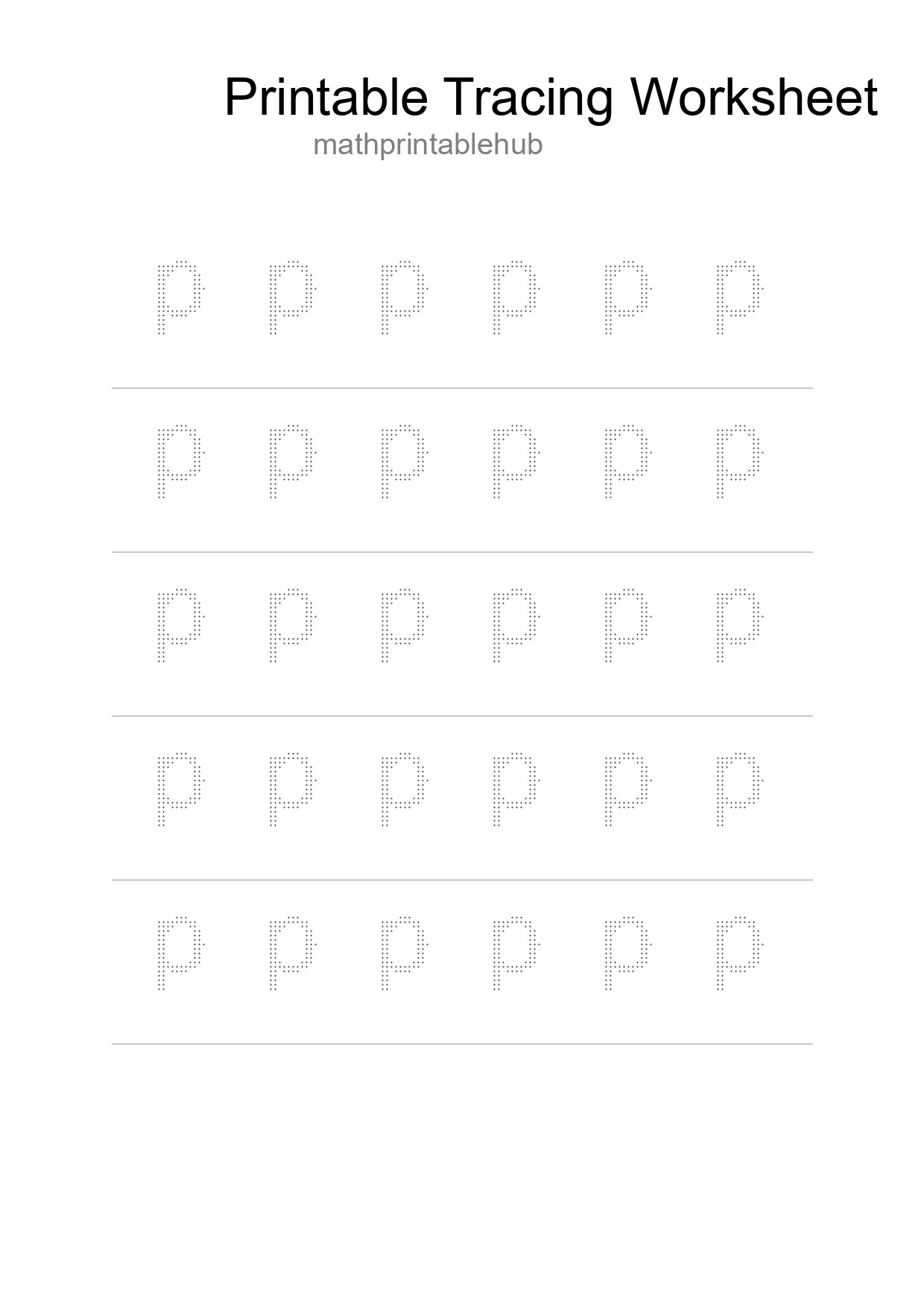 Printable Tracing Worksheet for Preschool